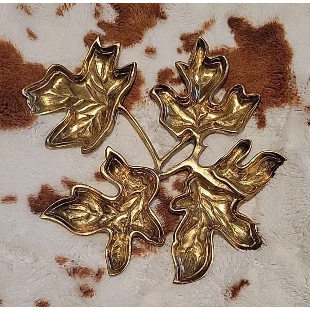 Solid Brass Maple Leaf Wall Decor Made In India MCM Wall Hanging Decor
